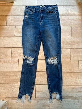 Flying Tomato Distressed Skinny Jeans - Dark Blue
